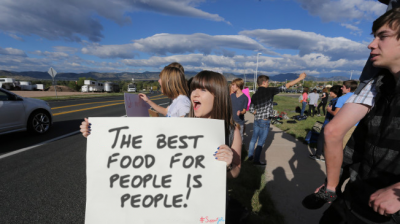 protester who eats people